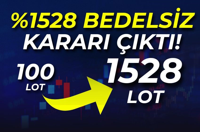 Bu Hissede %1528 Bedelsiz Artırım! 100 Lot 1528 Lota Çıkacak!